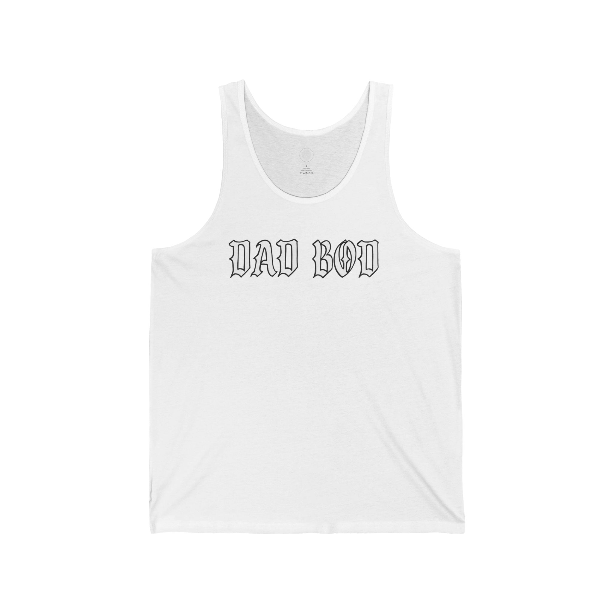 Dad Bod Unisex Tank Top (White)