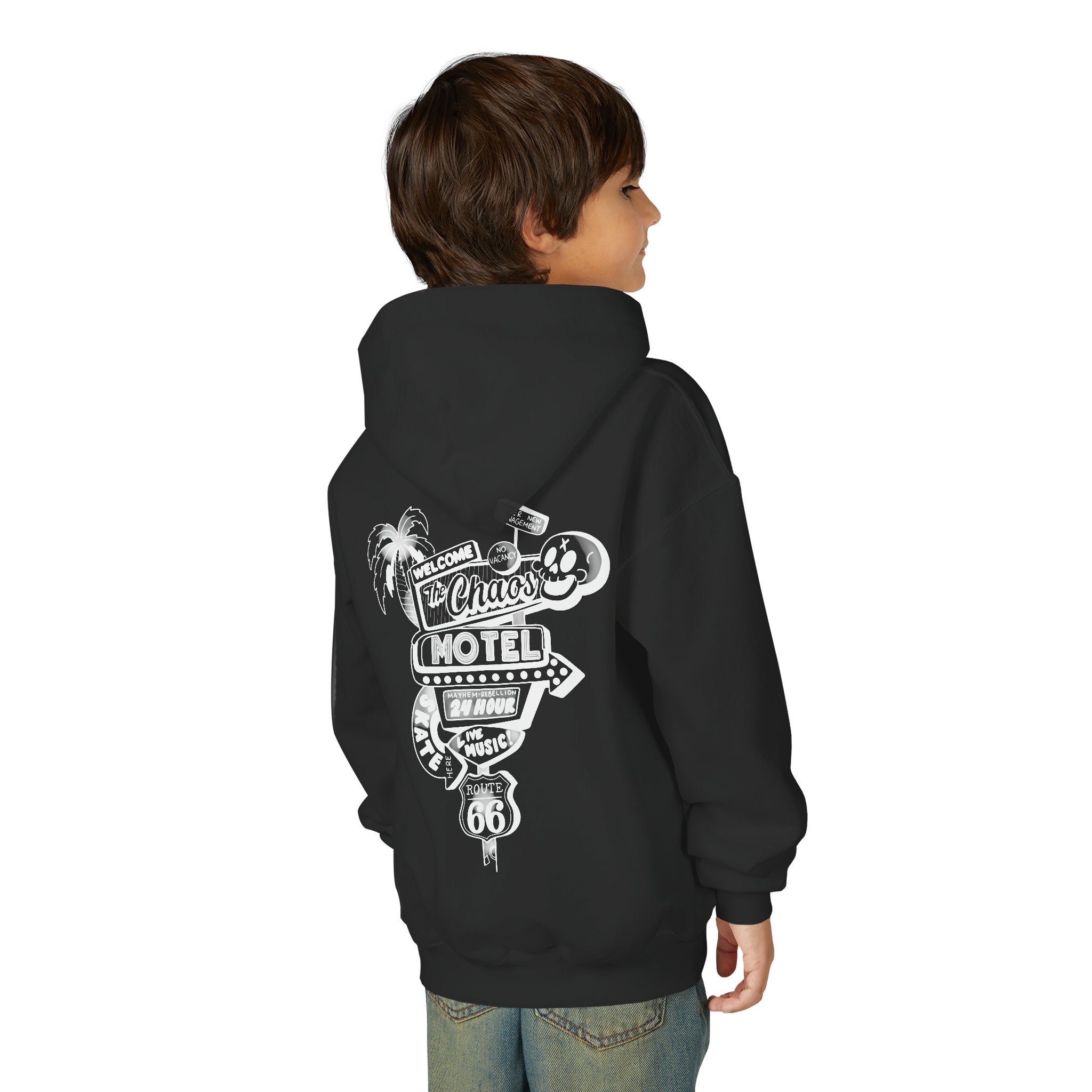 Chaos Motel Youth Heavy Blend Hooded Sweatshirt