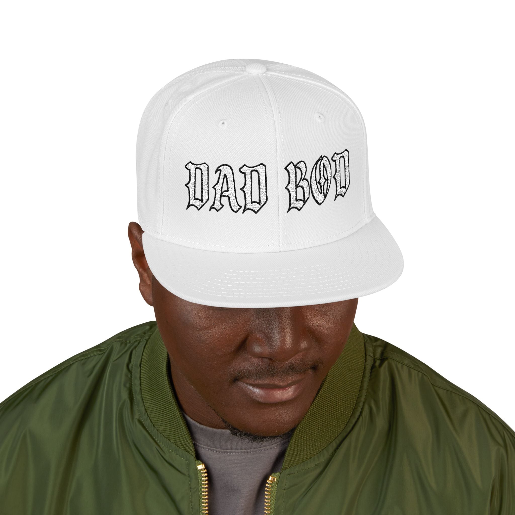 Dad Bod Snapback (Embroidery) (White)