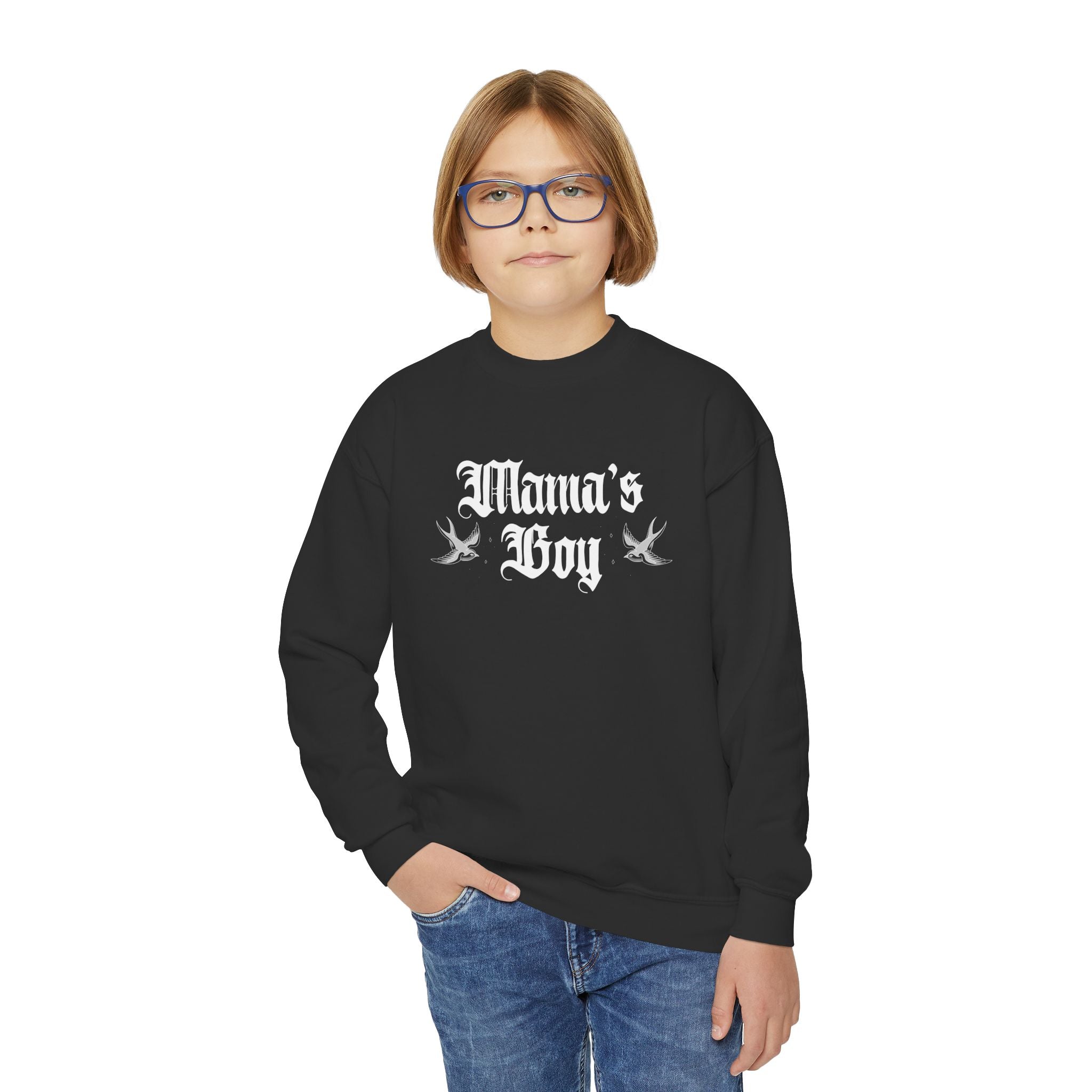 Mama's Boy Bird Youth Crewneck Sweatshirt